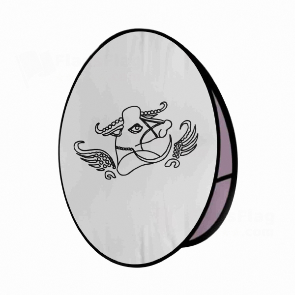 Nezak Huns Round Cloth Banner Display Stands