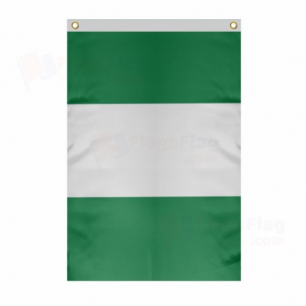 Nigeria Large Size Flag Hanging on Building