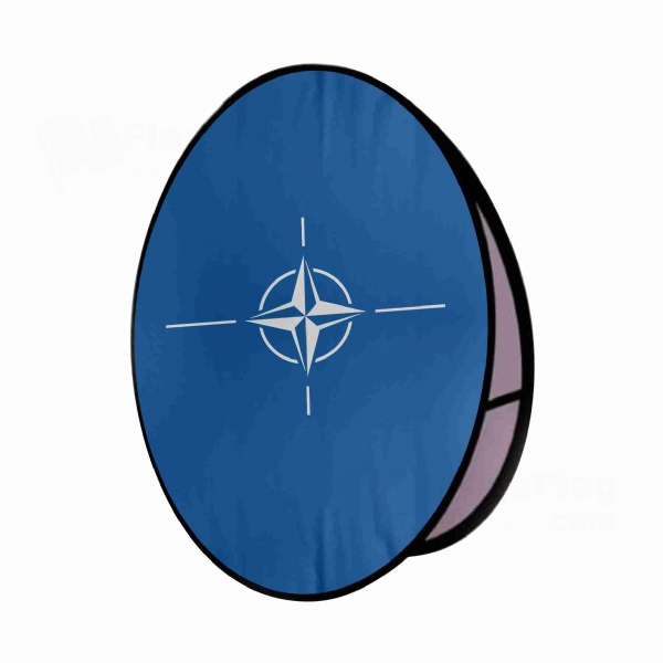 North Atlantic Treaty Organization Round Cloth Banner Display Stands