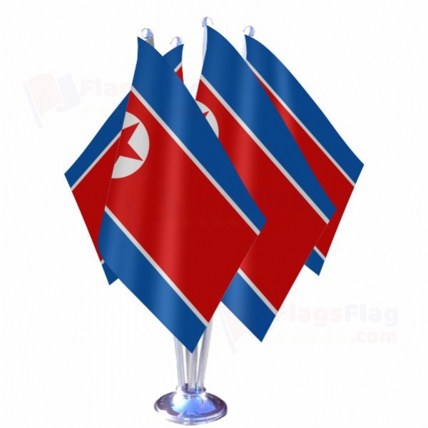 North Korea Quadruple Table Flag