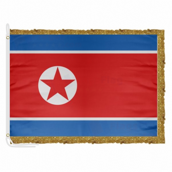 North Korea Satin Office Flag