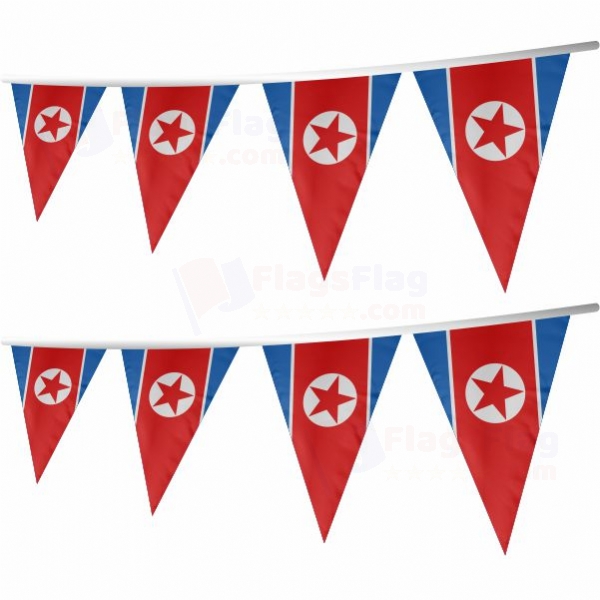 North Korea Stringed Triangle Flag
