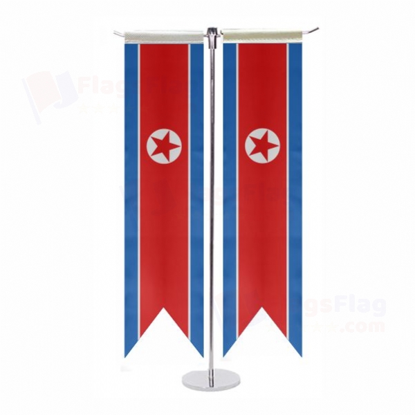 North Korea T Table Flags