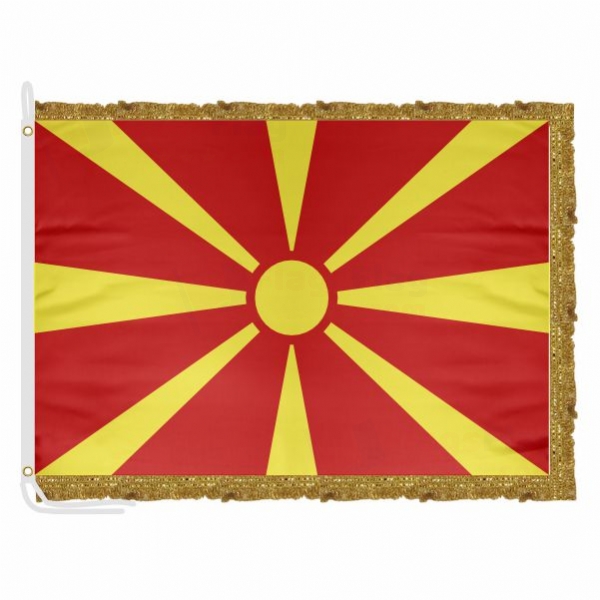 North Macedonia Satin Office Flag