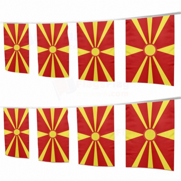 North Macedonia Square String Flags