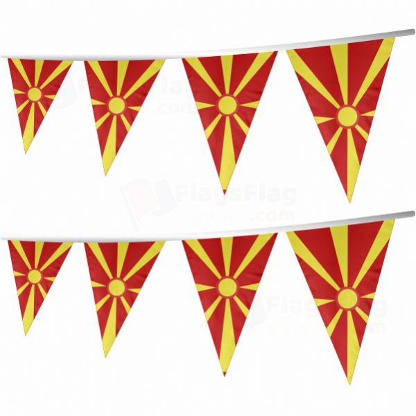 North Macedonia Stringed Triangle Flag