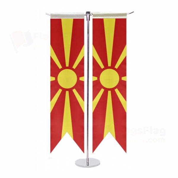 North Macedonia T Table Flags