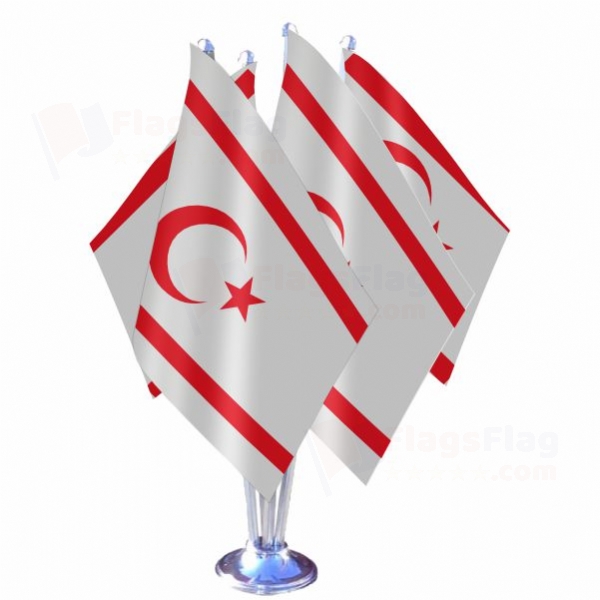 Northern Cyprus Quadruple Table Flag