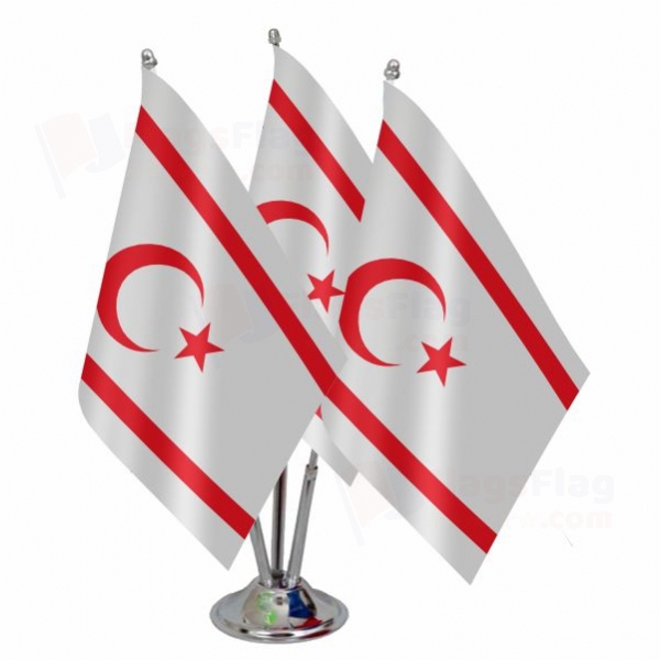 Northern Cyprus Triple Table Flag