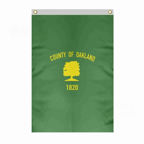 Oakland County Michigan Large Size Flag Hanging on Building