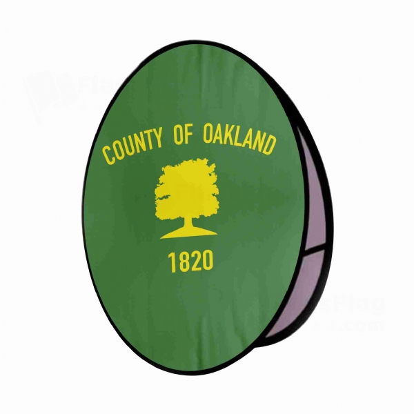 Oakland County Michigan Round Cloth Banner Display Stands