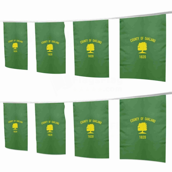 Oakland County Michigan Square String Flags