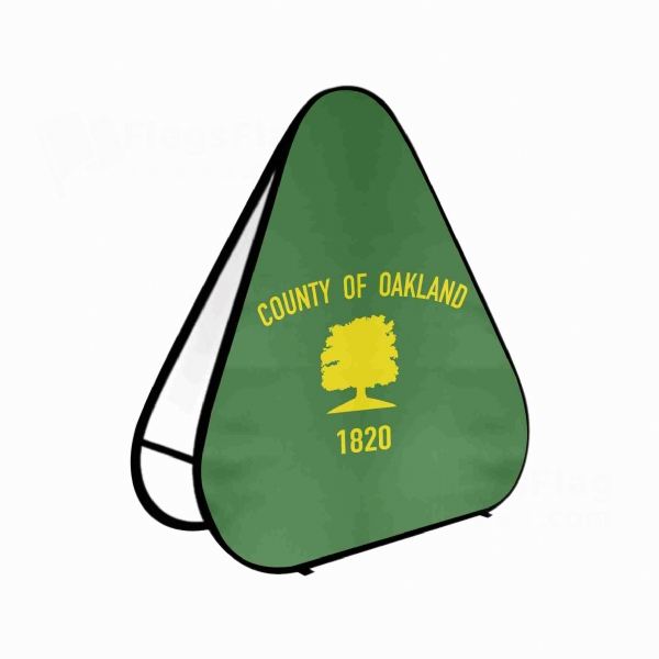 Oakland County Michigan Triangle Fabric Banner Display Stands