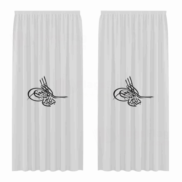 Of Ottoman Tugra The Black Digital Printed Curtains