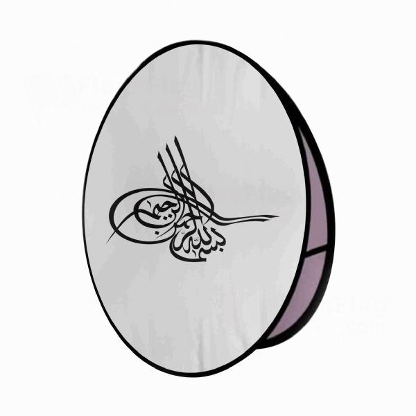 Of Ottoman Tugra The Black Round Cloth Banner Display Stands