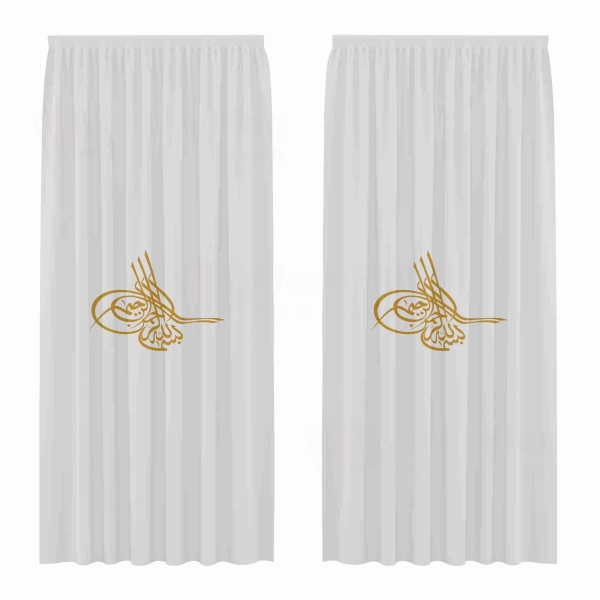 Of Ottoman Tugra The Gold Digital Printed Curtains