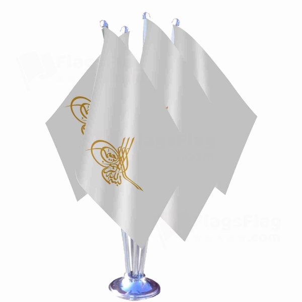Of Ottoman Tugra The Gold Quadruple Table Flag