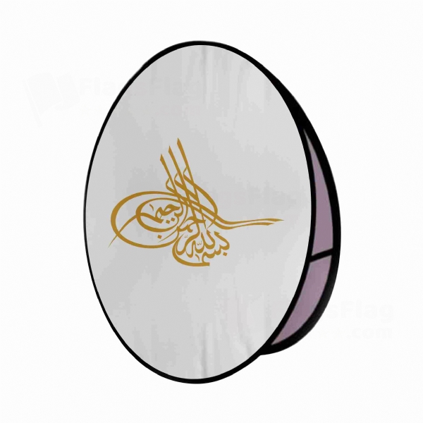 Of Ottoman Tugra The Gold Round Cloth Banner Display Stands
