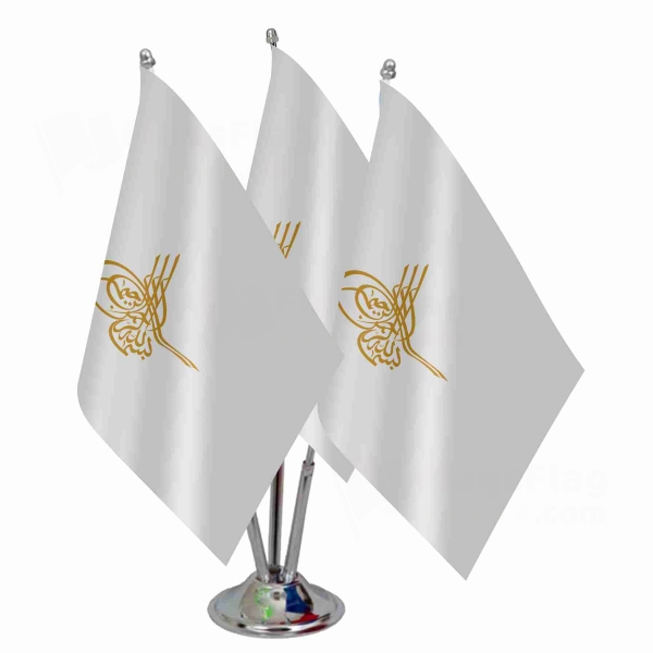 Of Ottoman Tugra The Gold Triple Table Flag