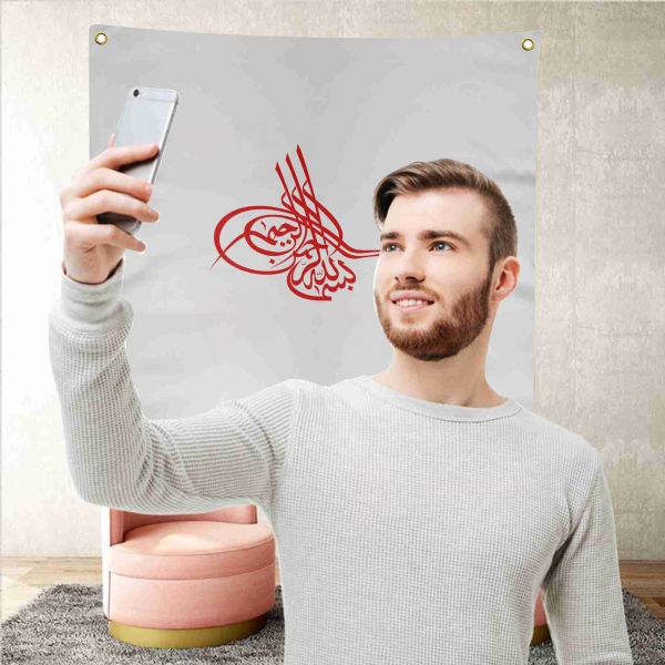 Of Ottoman Tugra The Red Background Selfie Shooting Landscapes