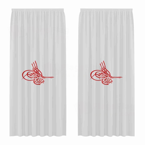 Of Ottoman Tugra The Red Digital Printed Curtains