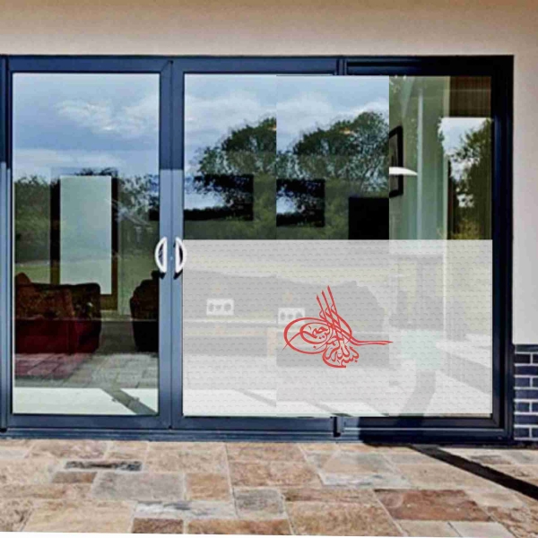 Of Ottoman Tugra The Red Glass Film Of Ottoman Tugra The Red One Way Vision Printing