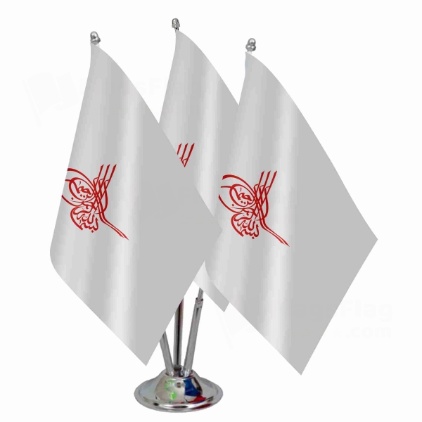 Of Ottoman Tugra The Red Triple Table Flag