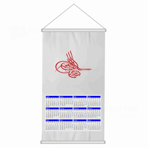 Of Ottoman Tugra The Red Woven Fabric Digital Printing Calendar