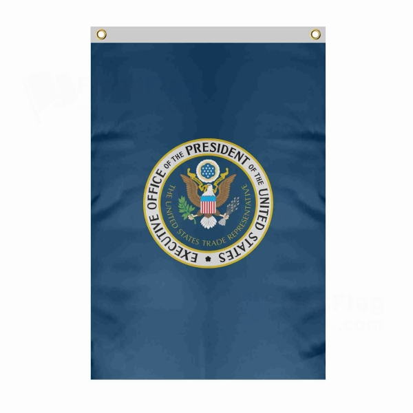 Office Of The United States Trade Representative Large Size Flag Hanging on Building