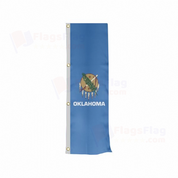 Oklahoma Vertically Raised Flags