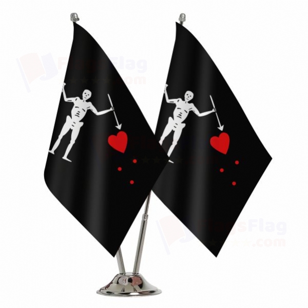Old Roger Black Charles Harris 2 Table Flags