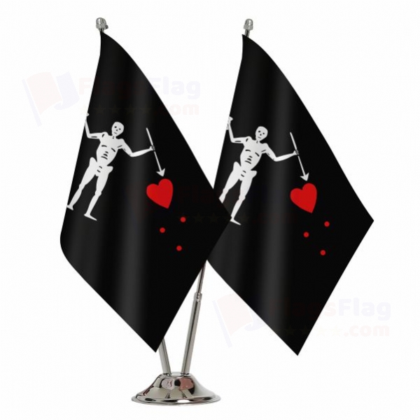 Old Roger Black Charles Harris Binary Table Flag