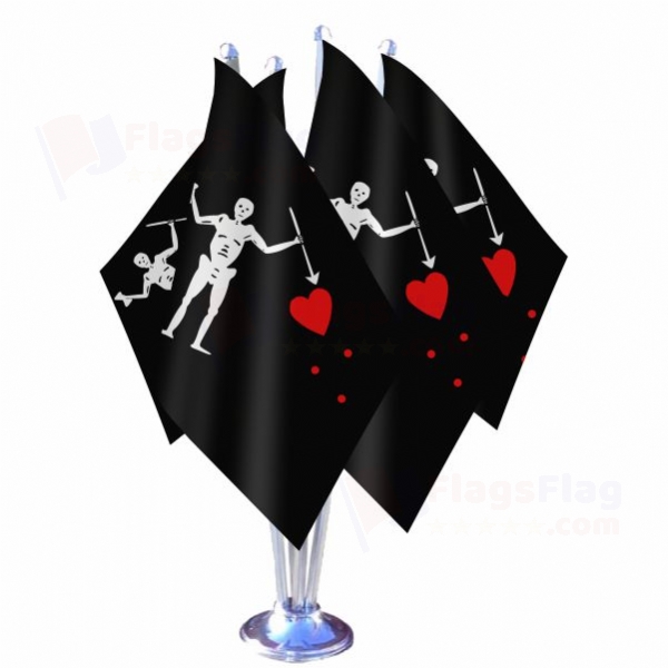 Old Roger Black Charles Harris Quadruple Table Flag