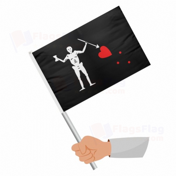 Old Roger Black Charles Harris Stick Flag