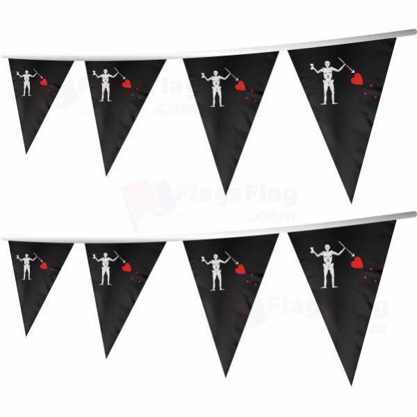 Old Roger Black Charles Harris Stringed Triangle Flag