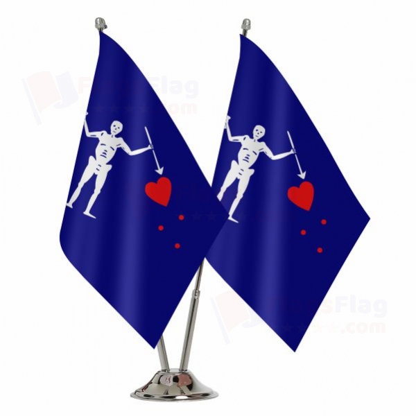 Old Roger Blue Charles Harris Binary Table Flag