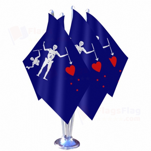 Old Roger Blue Charles Harris Quadruple Table Flag
