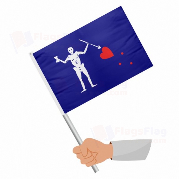 Old Roger Blue Charles Harris Stick Flag