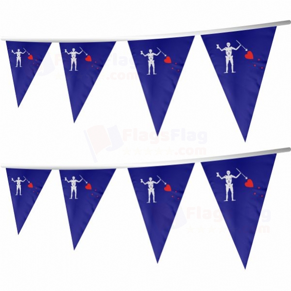 Old Roger Blue Charles Harris Stringed Triangle Flag