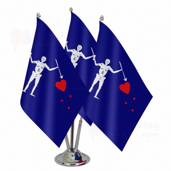 Old Roger Blue Charles Harris Triple Table Flag