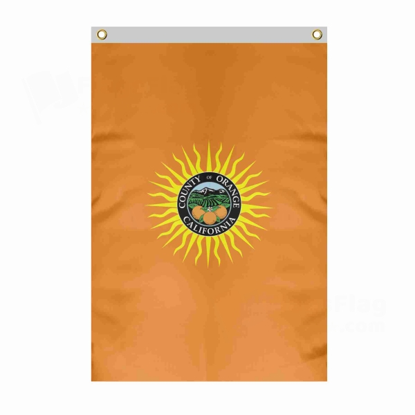 Orange County California Large Size Flag Hanging on Building