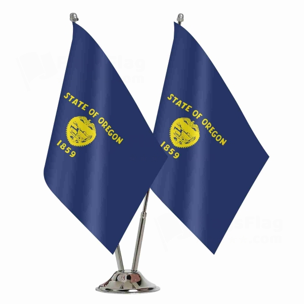 Oregon 2 Table Flags