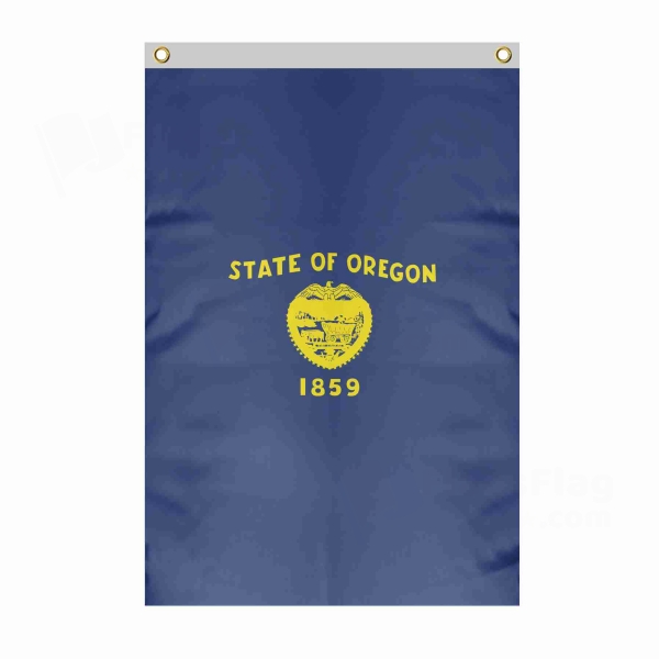 Oregon Large Size Flag Hanging on Building