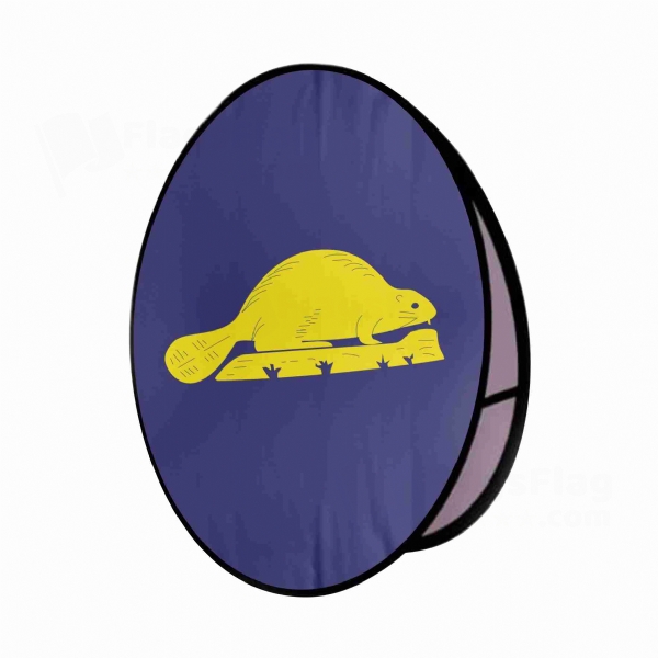 Oregon Reverse Round Cloth Banner Display Stands