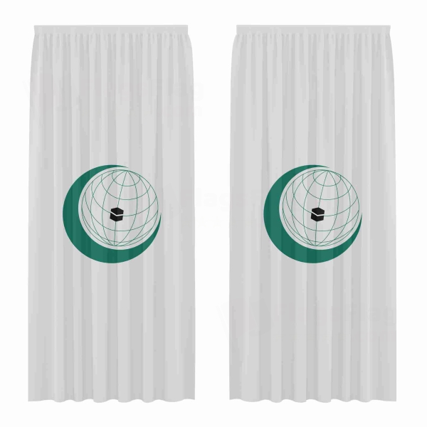 Organisation Of Islamic Cooperation Digital Printed Curtains
