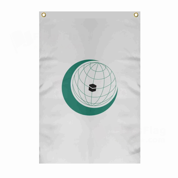 Organisation Of Islamic Cooperation Large Size Flag Hanging on Building