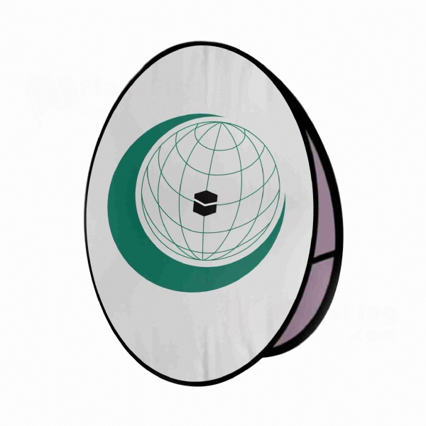 Organisation Of Islamic Cooperation Round Cloth Banner Display Stands