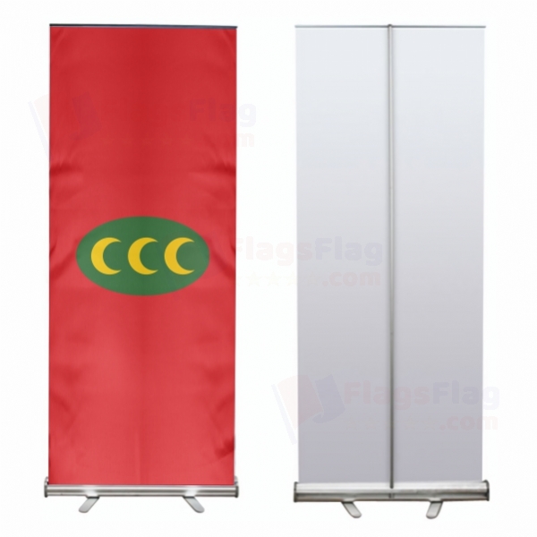 Ottoman Empire Horizontal 3 Crescent Version Roll Up Banner