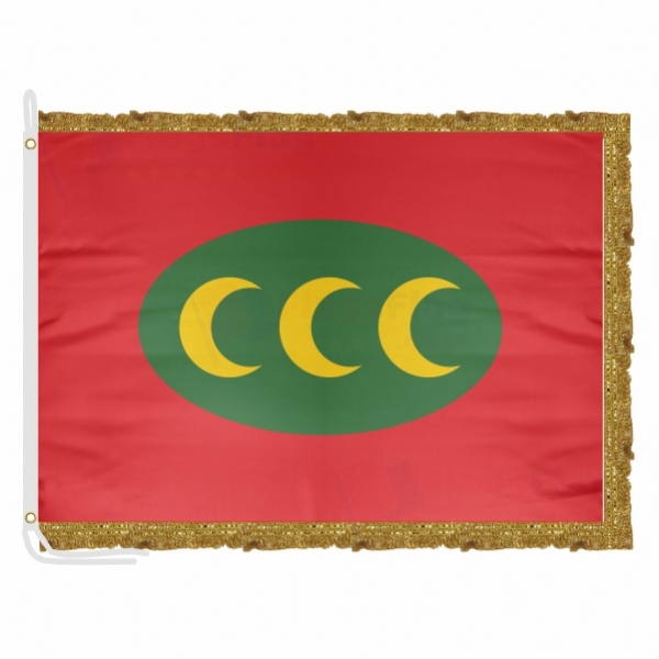 Ottoman Empire Horizontal 3 Crescent Version Satin Office Flag