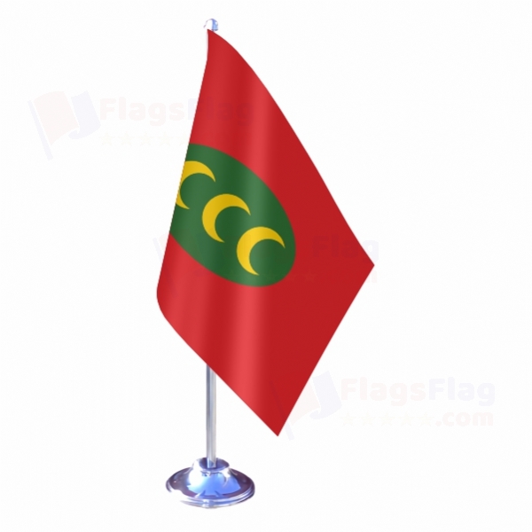 Ottoman Empire Horizontal 3 Crescent Version Single Table Flag
